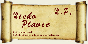 Miško Plavić vizit kartica